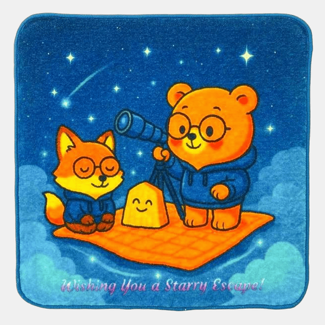 日本製ミニタオル ハンカチ　「星空の旅　～Wishing You a Starry Escape～」