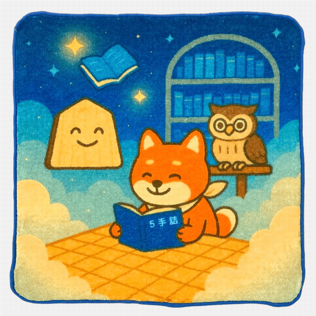 肌触りの良い日本製ミニタオル　ハンカチ　まさめくんと星の旅