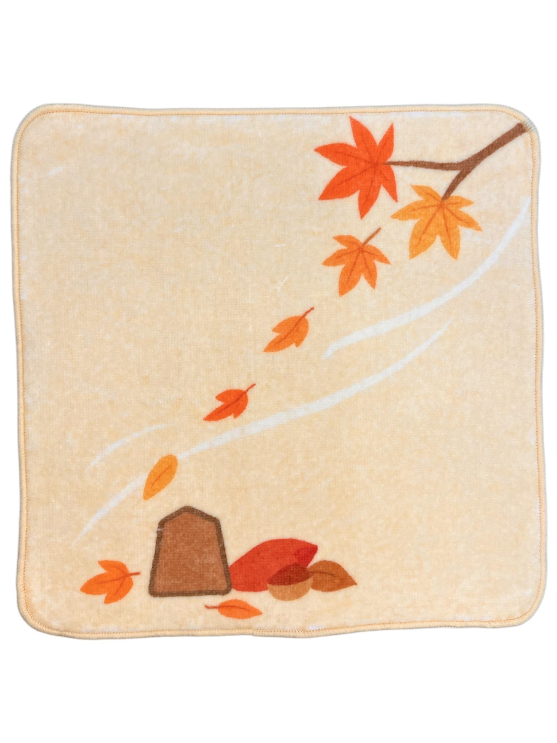 肌触りの良い日本製ミニタオル　ハンカチ　秋